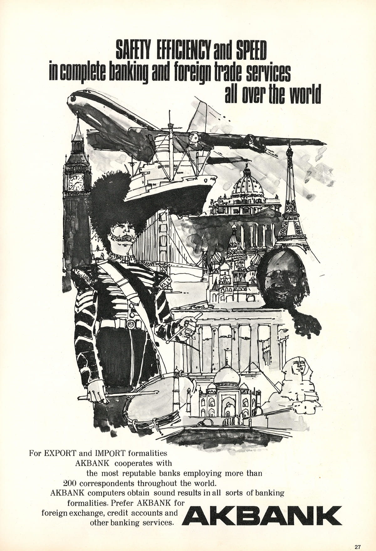 Akbank Reklamı, İstanbul Hilton Magazine, Fall 1970