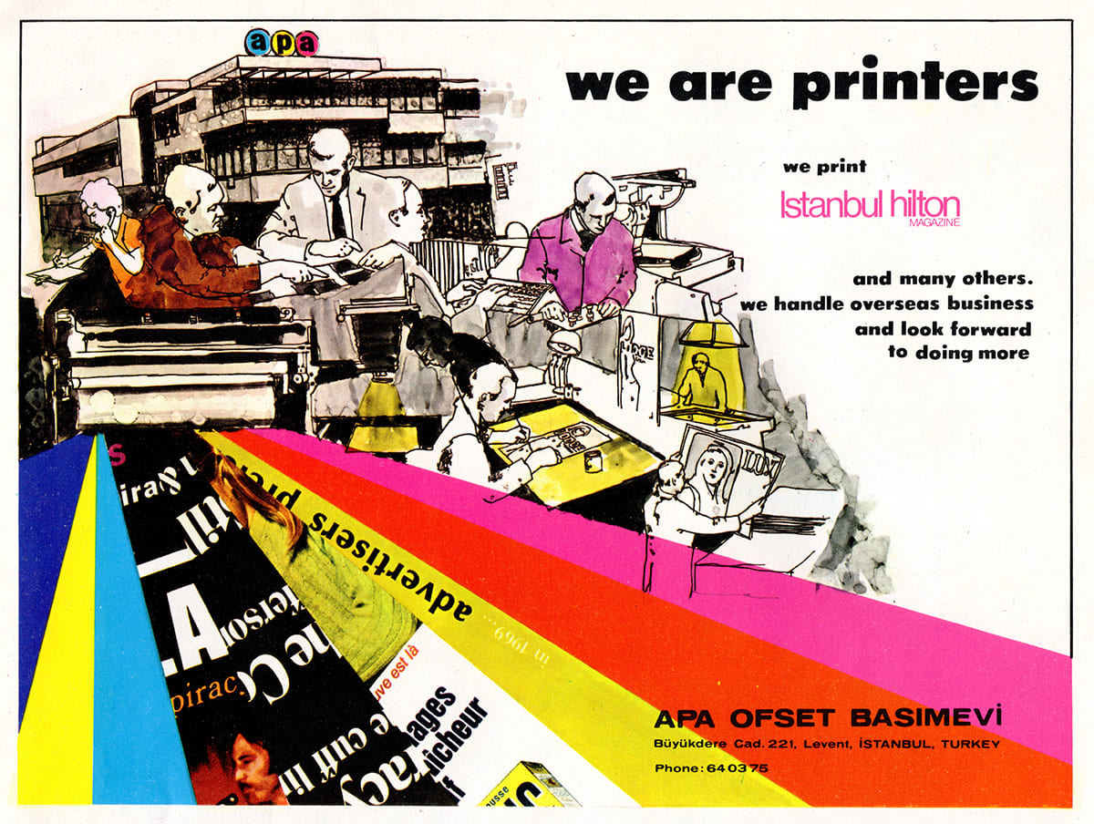 Apa Ofset Basımevi Reklamı, İstanbul Hilton Magazine, Winter 1970-71