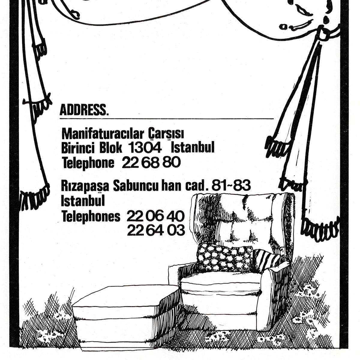 Bahar Mefruşat Reklamı, İstanbul Hilton Magazine, Summer 1970, Aydın Erkmen, 1970