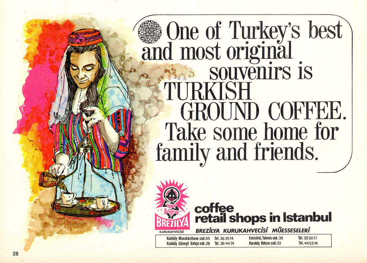 Brezilya Kurukahvecisi Reklamı, İstanbul Hilton Magazine, Fall 1970