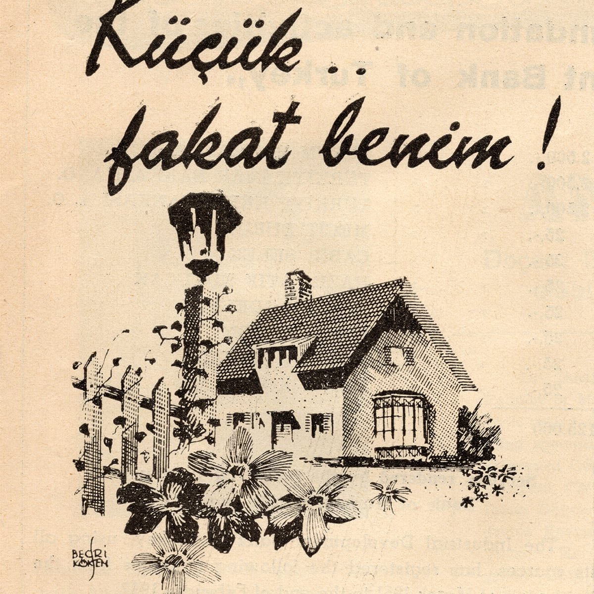 Emlâk Bankası Reklamı, İktisadi Yürüyüş, Sayı: 286, Bedri Kökten, 1952