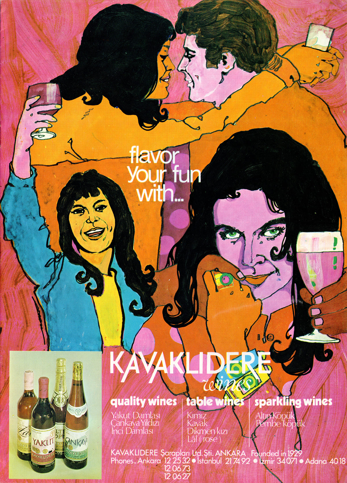 Kavaklıdere Şarapları Reklamı, İstanbul Hilton Magazine, Winter 1970-71