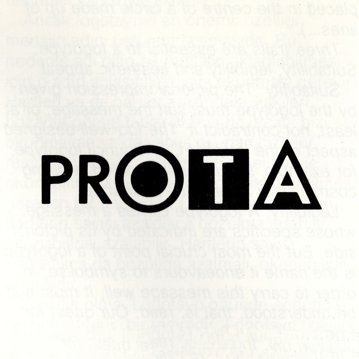 Prota İç Mimarlık Tasarım Bürosu Logosu, Selçuk Cebecioğlu, Selçuk Cebecioğlu Grafik Tasarım, 1985