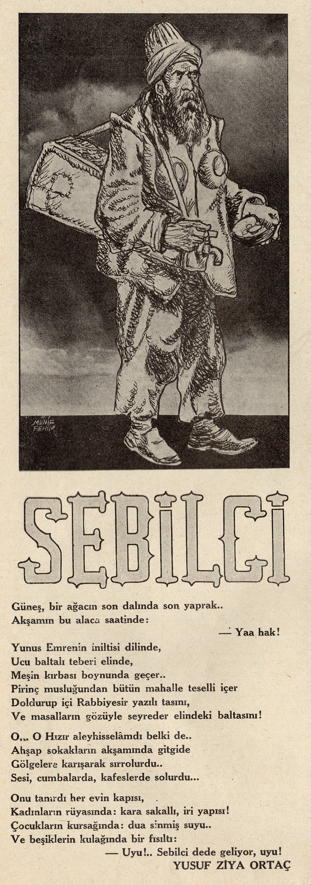Sebilci, Yusuf Ziya Ortaç, İllüstrasyon