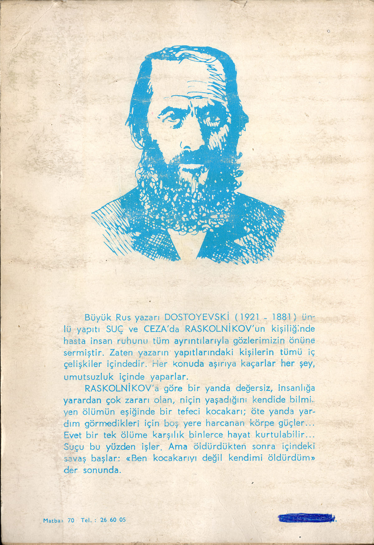 Suç ve Ceza, Ararat Yayınevi, Kitap Kapağı, Arka