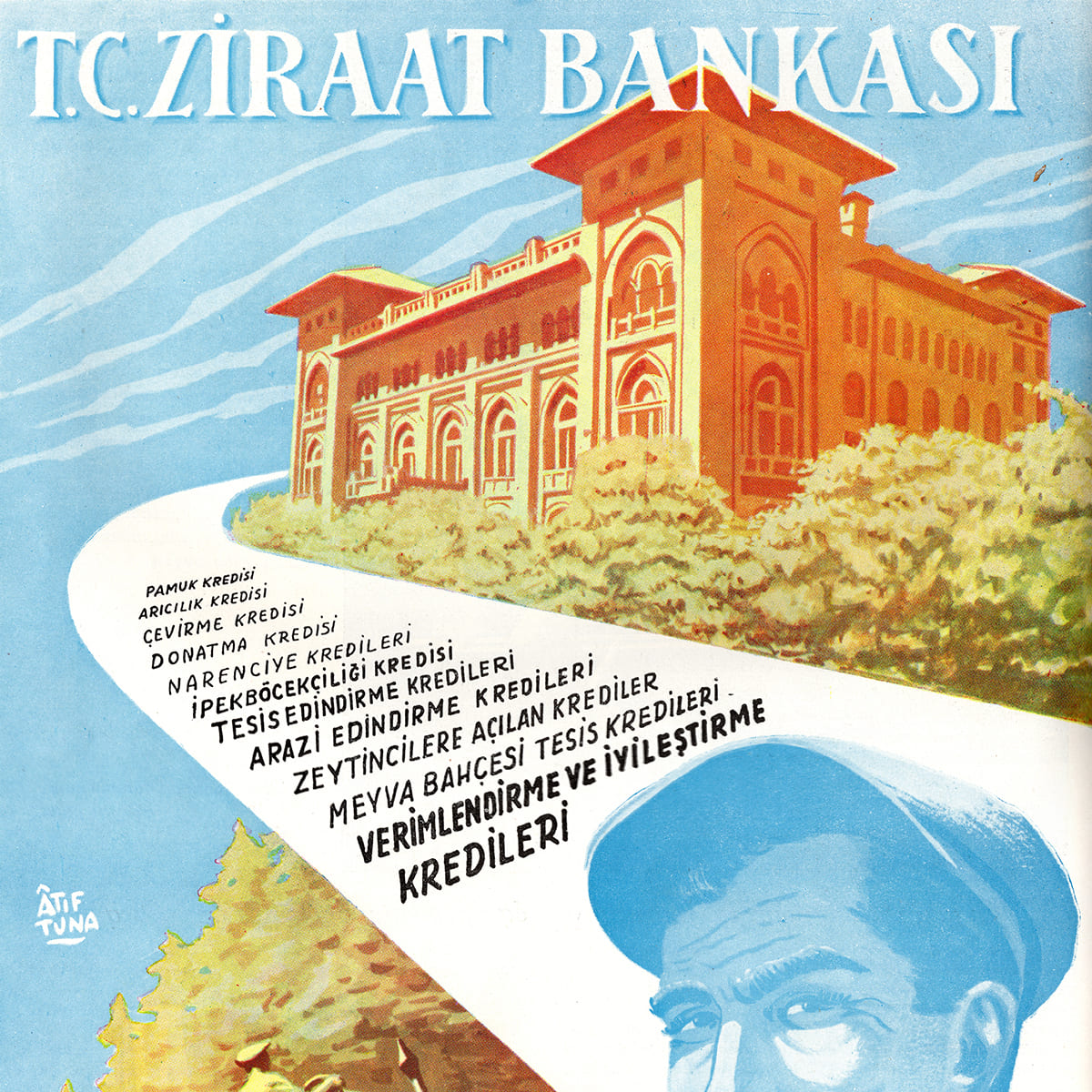 T.C. Ziraat Bankası Reklamı, İktisadi Yürüyüş, Sayı: 305, Atıf Tuna, 1953