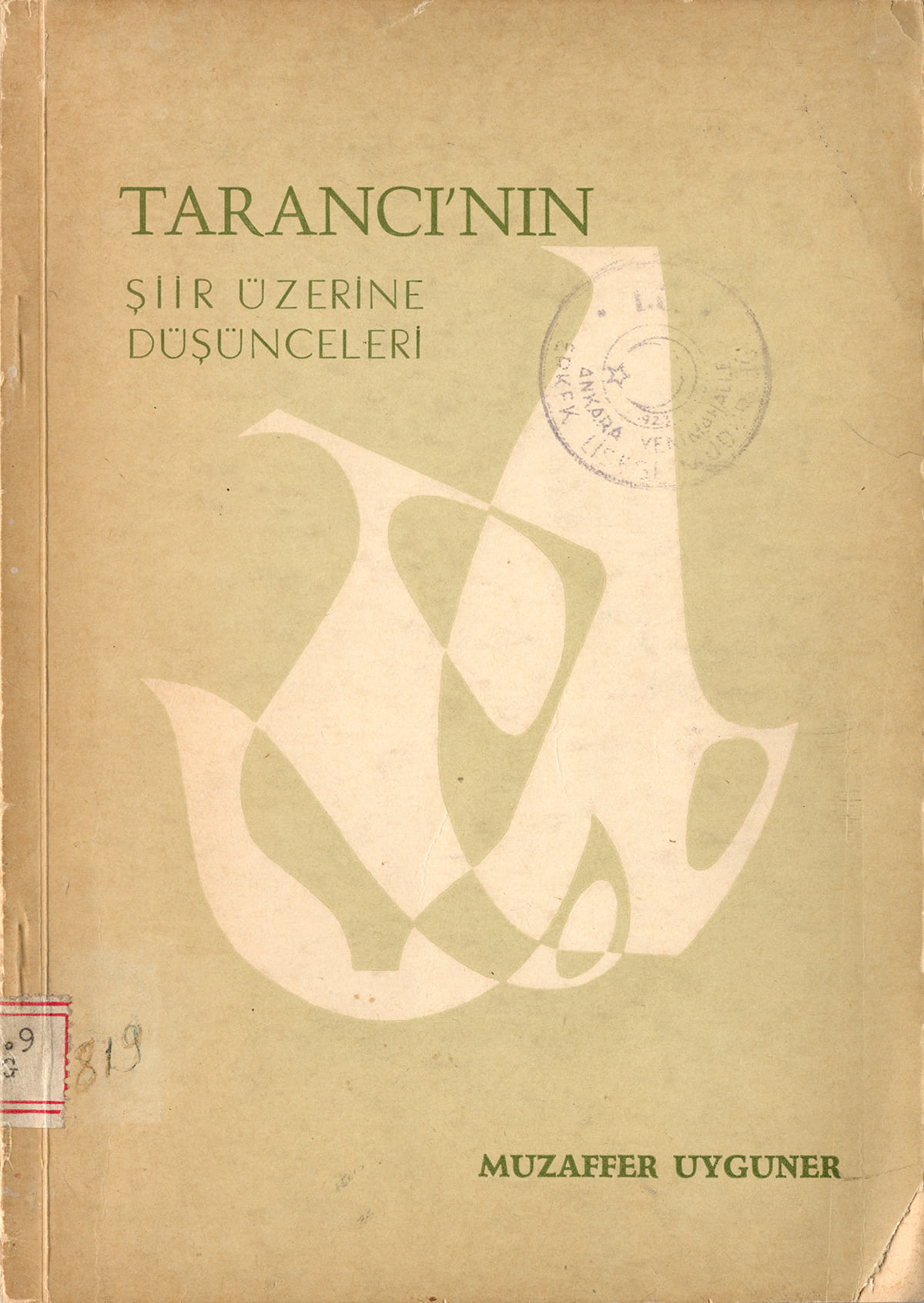 Tarancı'nın Şiir Üzerine Düşünceleri, Mars Matbaası, Kitap Kapağı