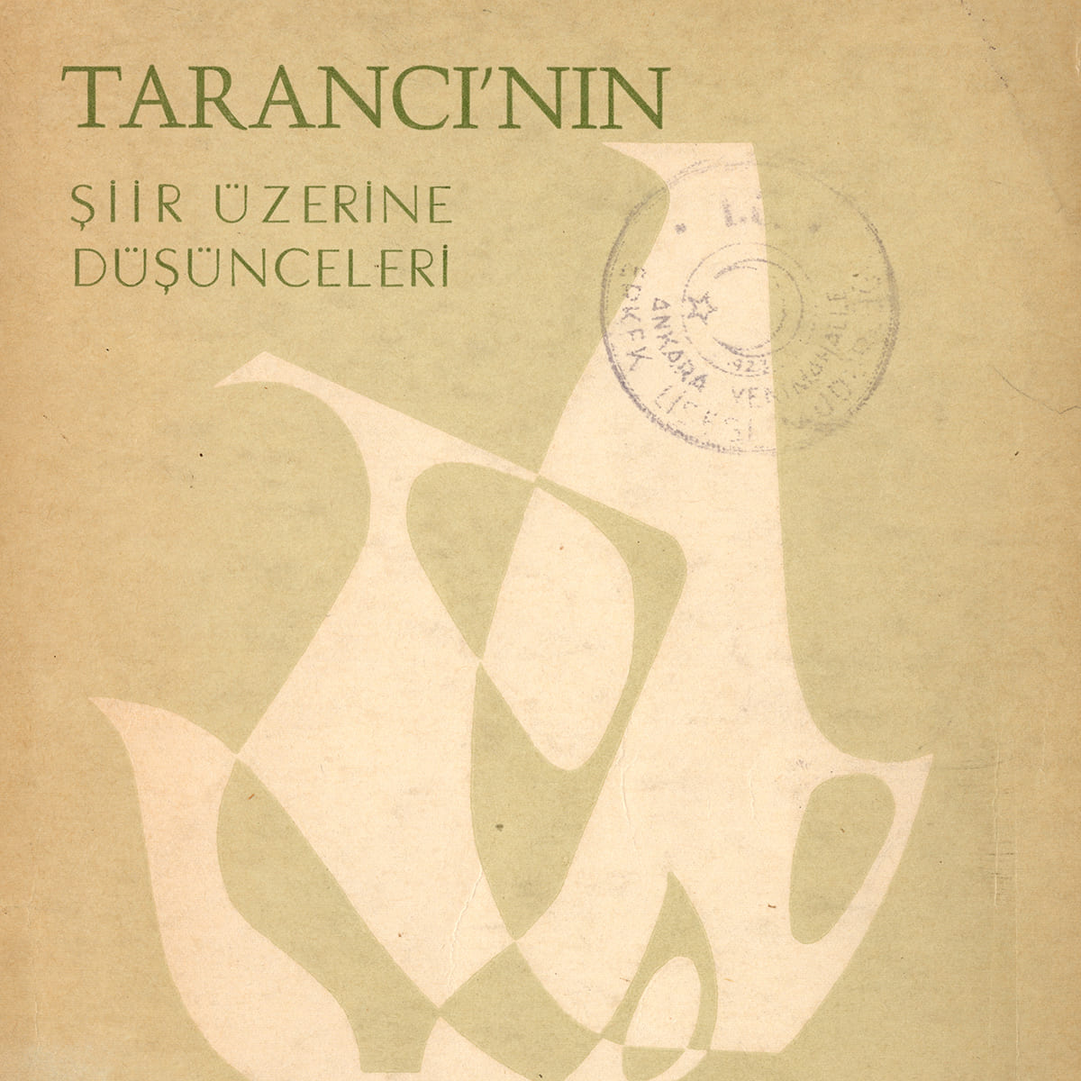 Tarancı'nın Şiir Üzerine Düşünceleri, Mars Matbaası, Kitap Kapağı, 1960