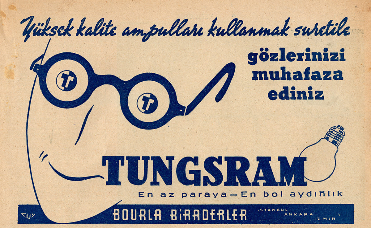 Tungsram Ampul Reklamı, Yedigün, No: 391
